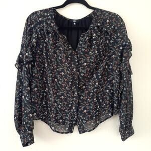 Lucca Flutter Sleeve Floral Blouse